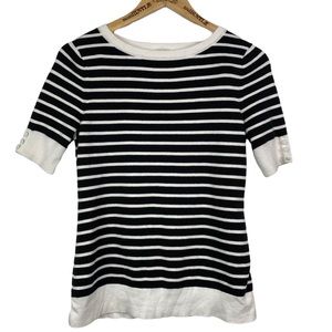 Medium ANN TAYLOR LOFT Striped Short Sleeve Sweater Top